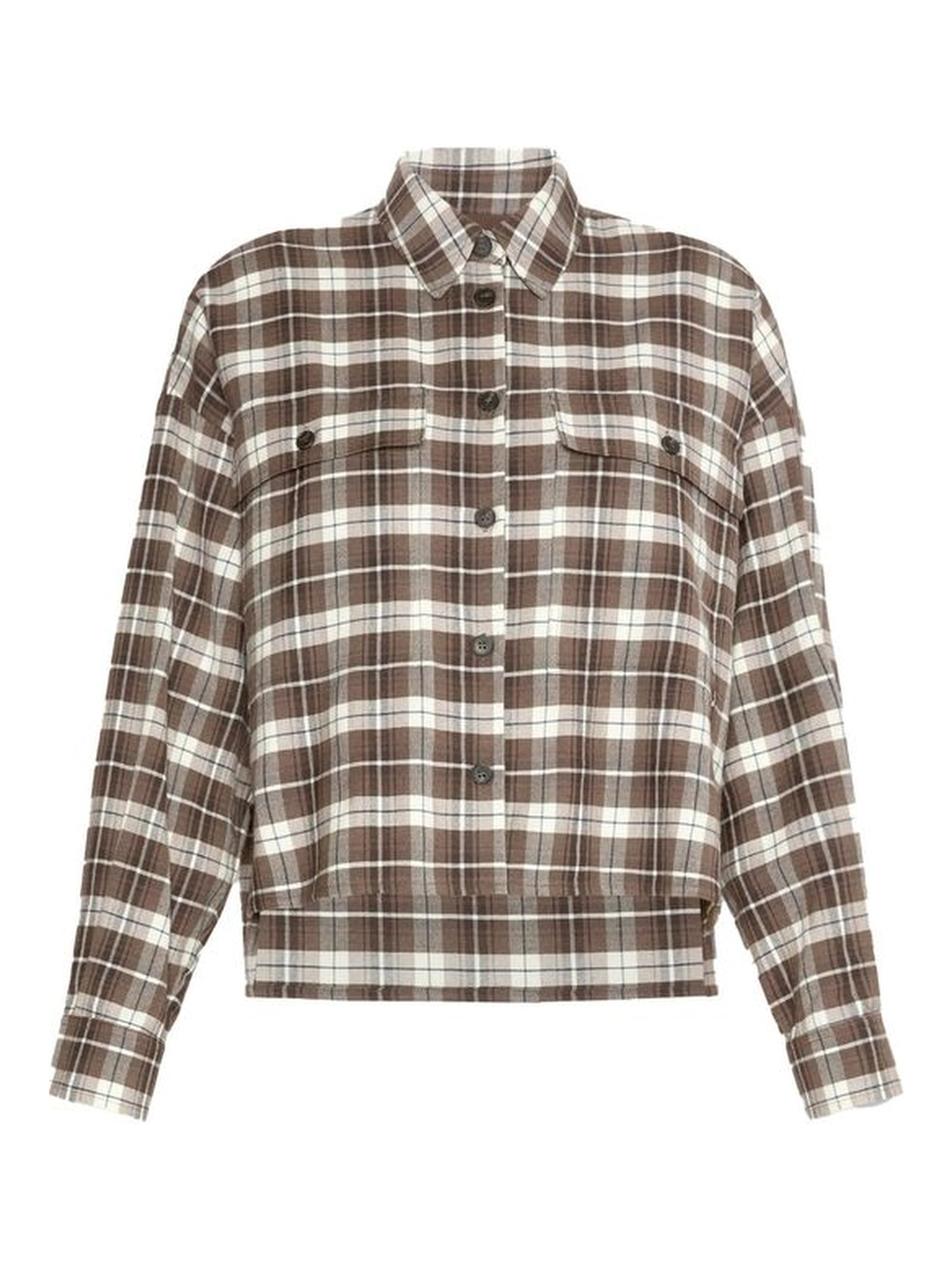 Brown Cotton Pattern Shirt