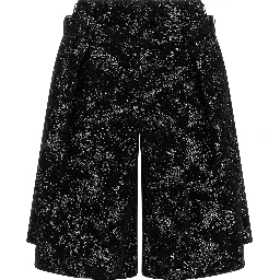 Black Polyester Bermuda Shorts