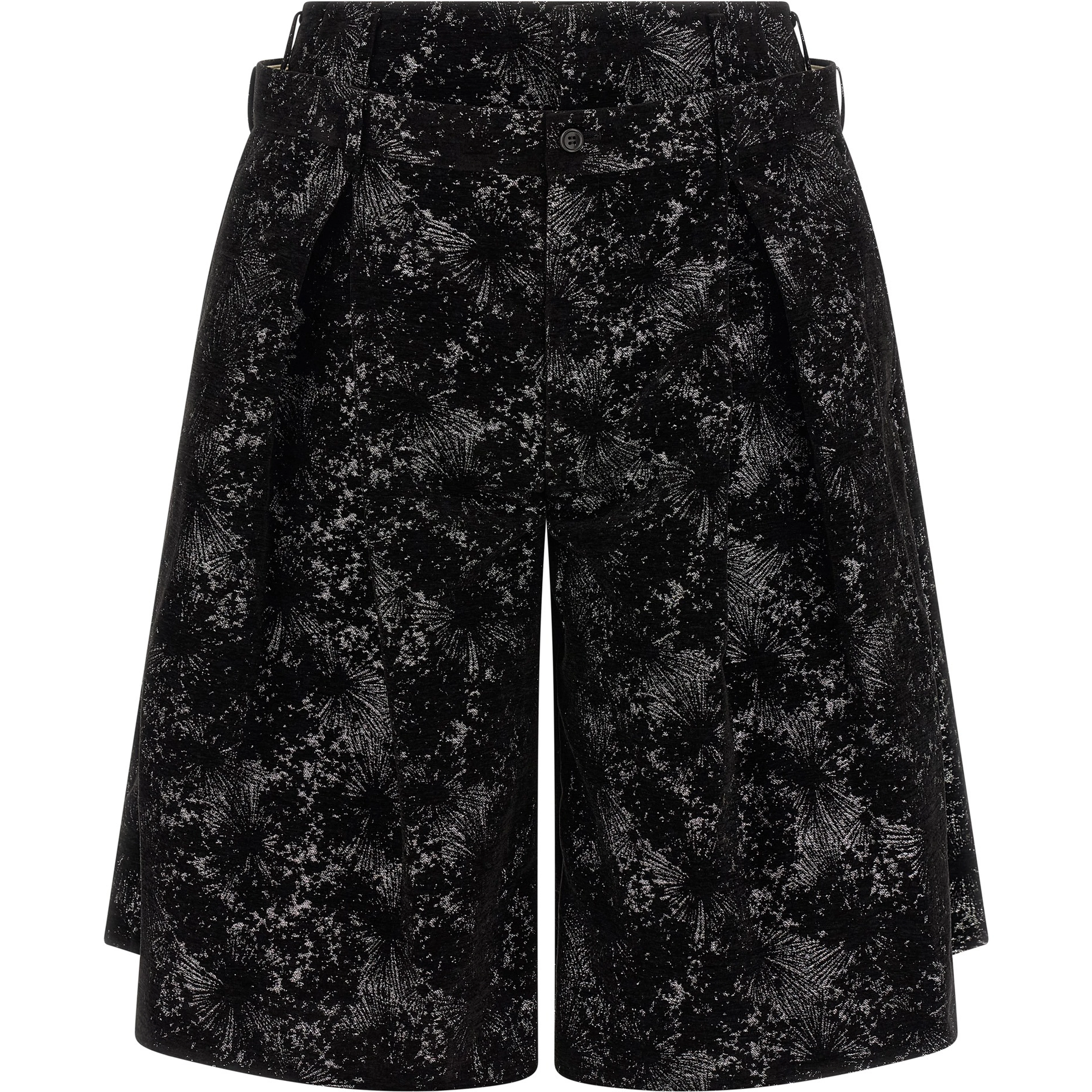 Black Polyester Bermuda Shorts