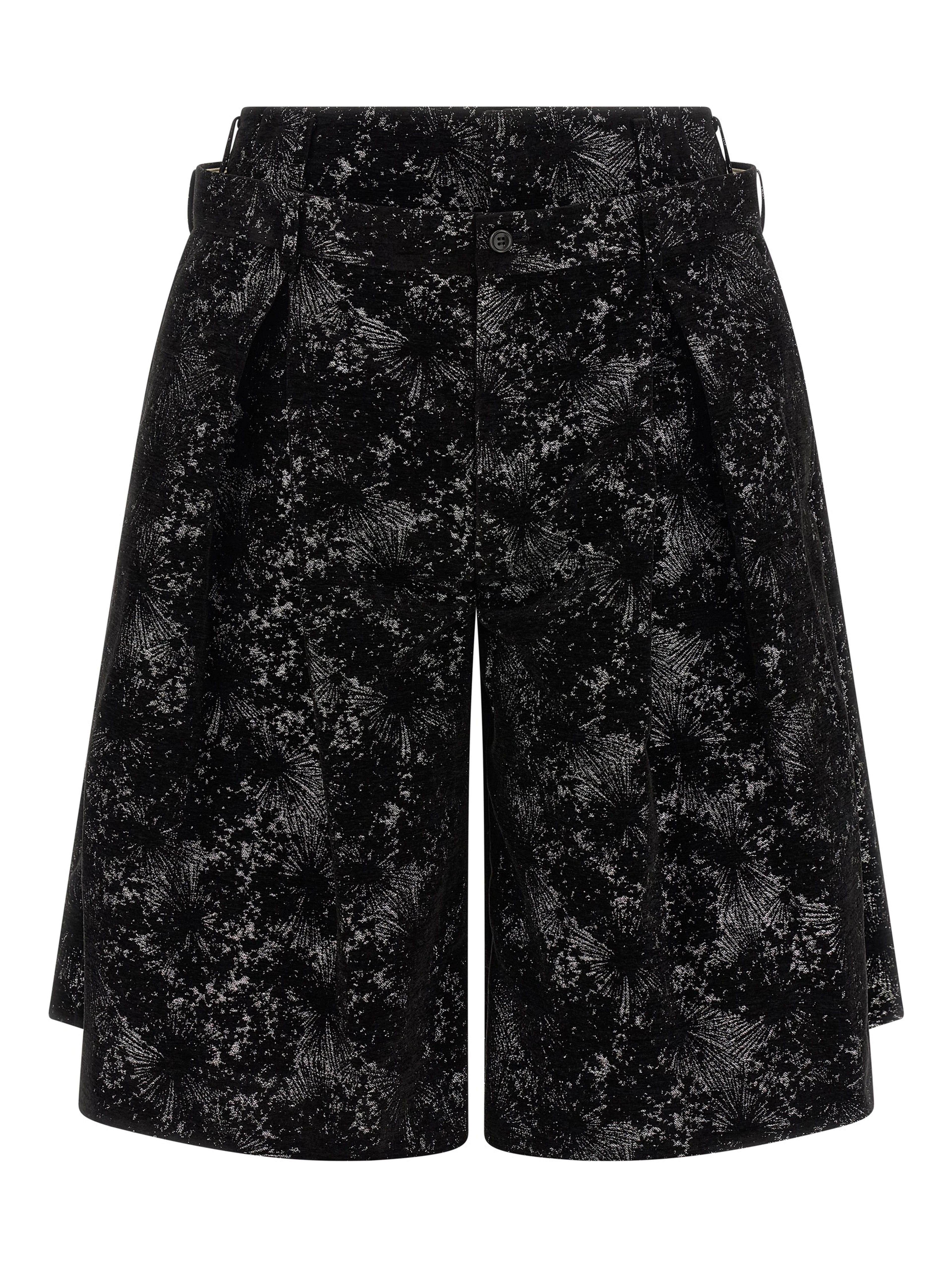 Black Polyester Bermuda Shorts