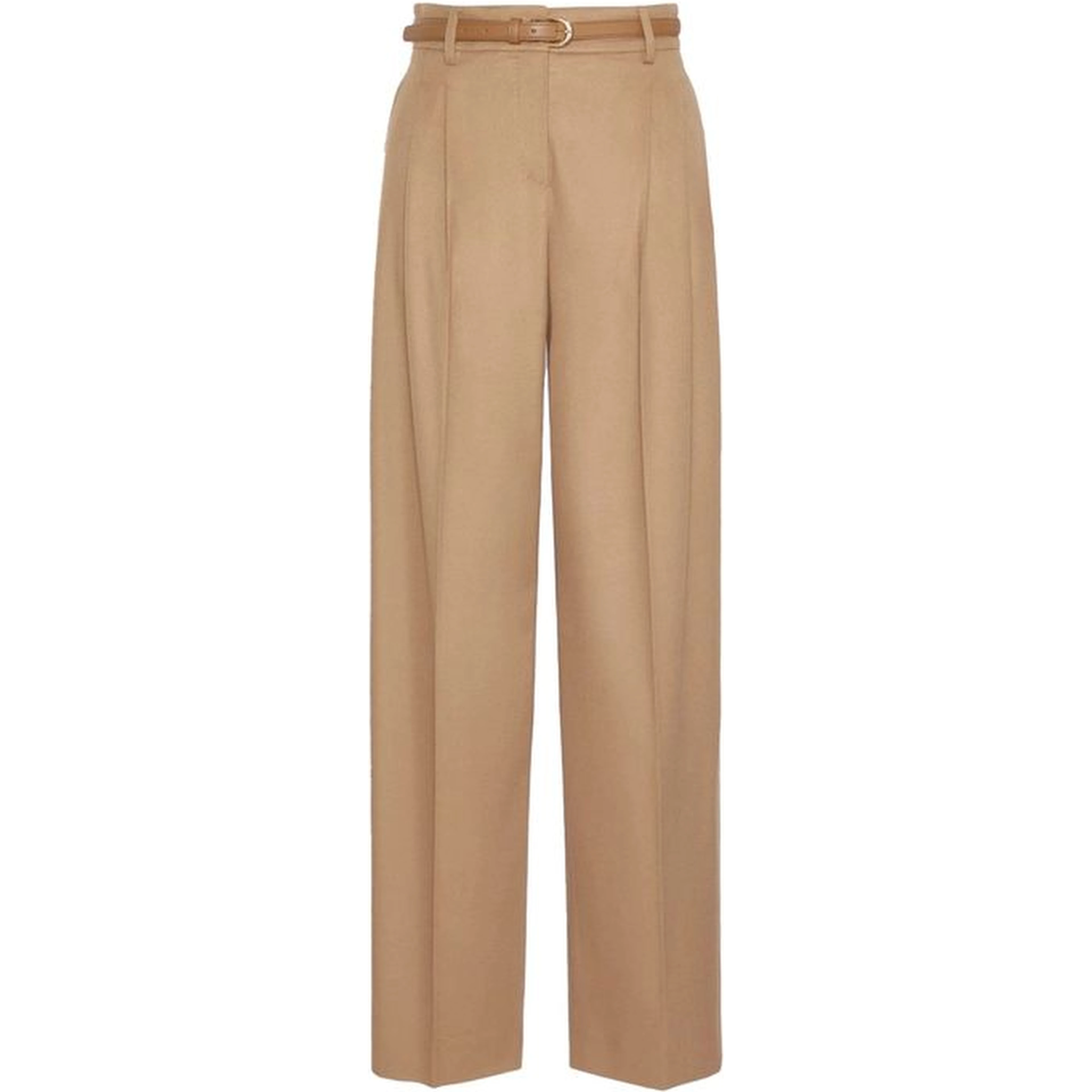 Brown Virgin Wool Casual Pants