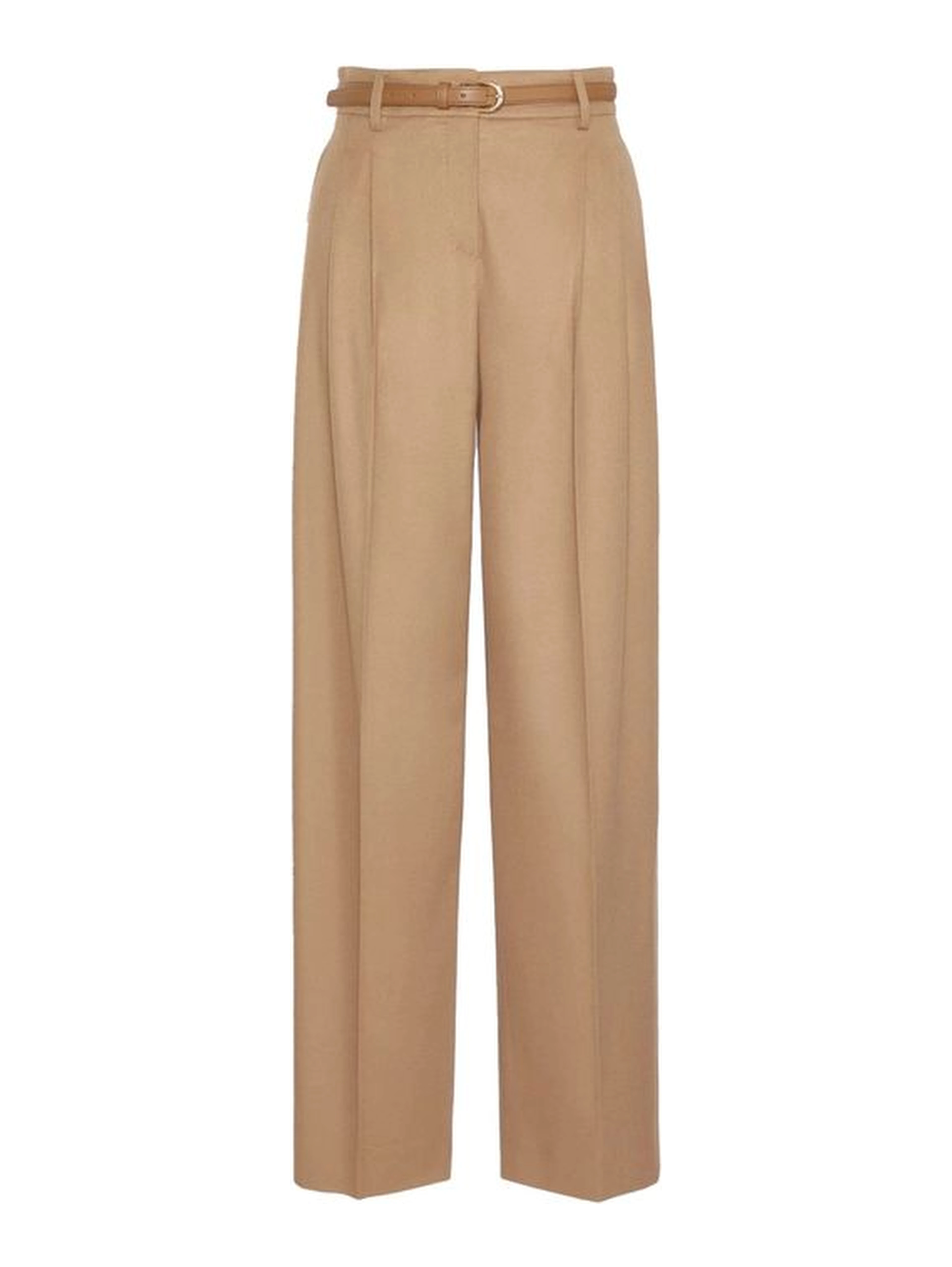 Brown Virgin Wool Casual Pants