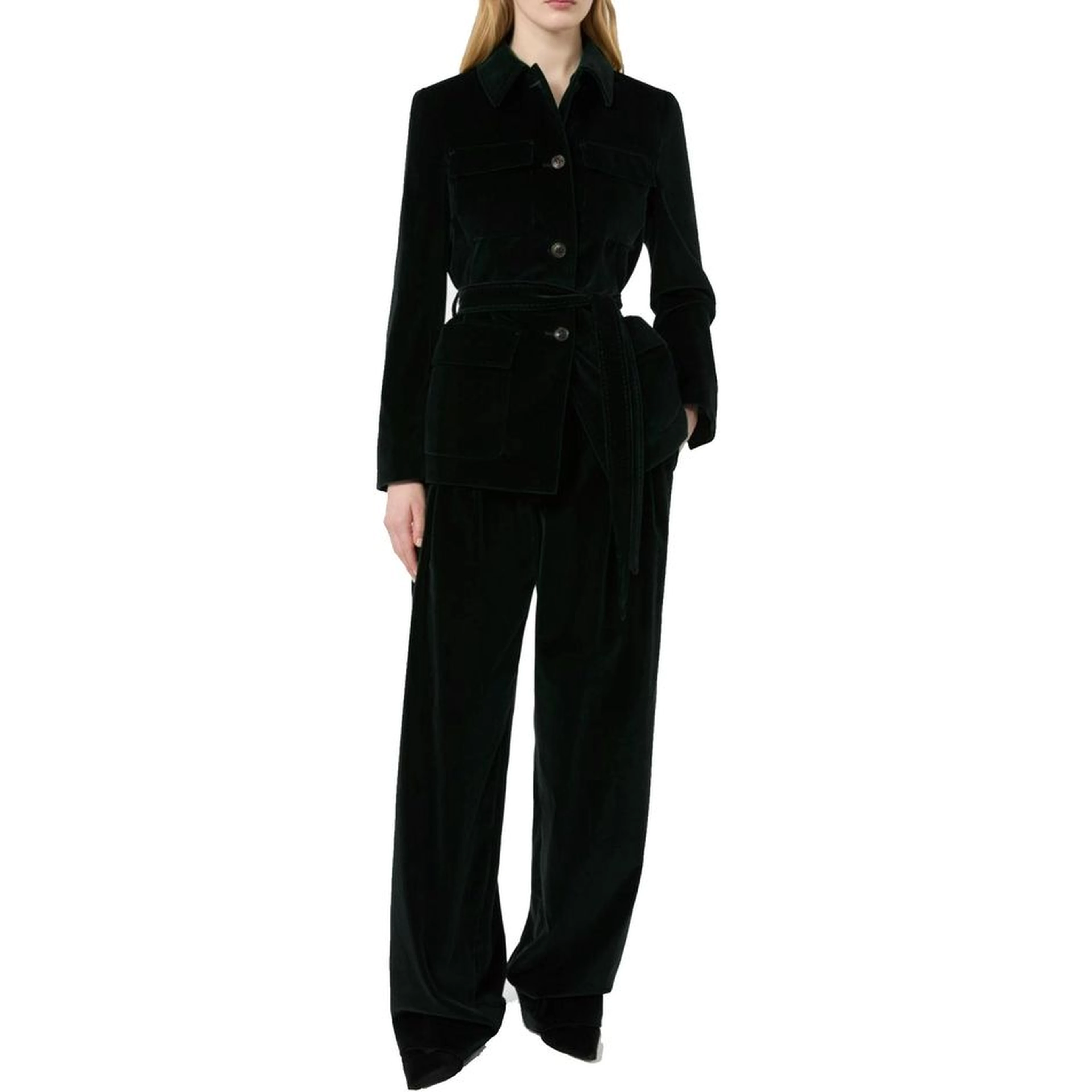 Black Cotton Full-Length Jacket