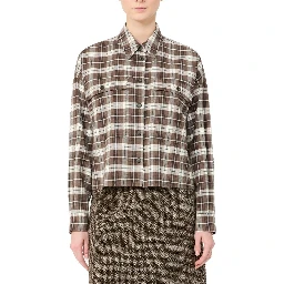 Brown Cotton Pattern Shirt