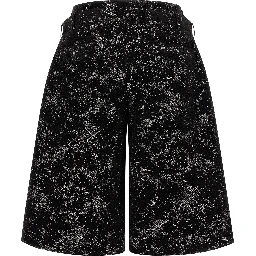 Black Polyester Bermuda Shorts