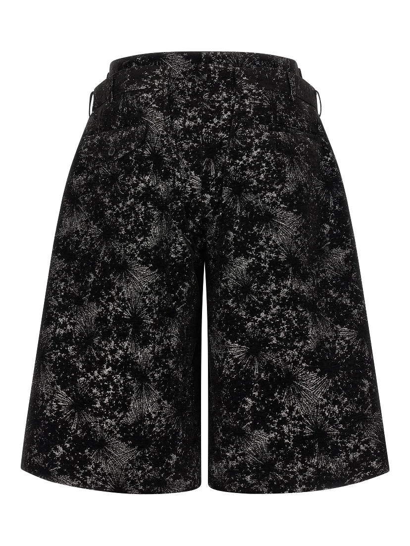 Black Polyester Bermuda Shorts