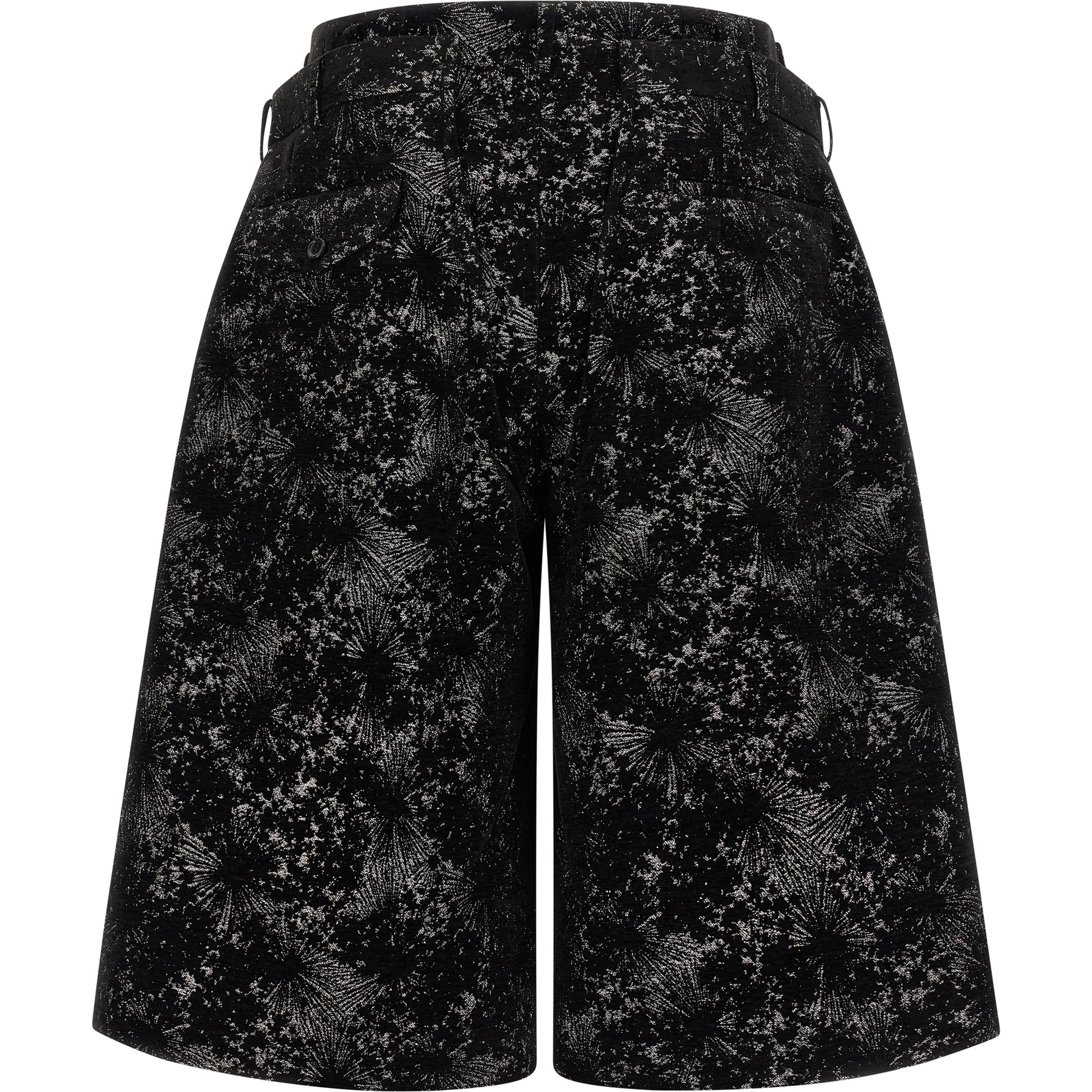 Black Polyester Bermuda Shorts