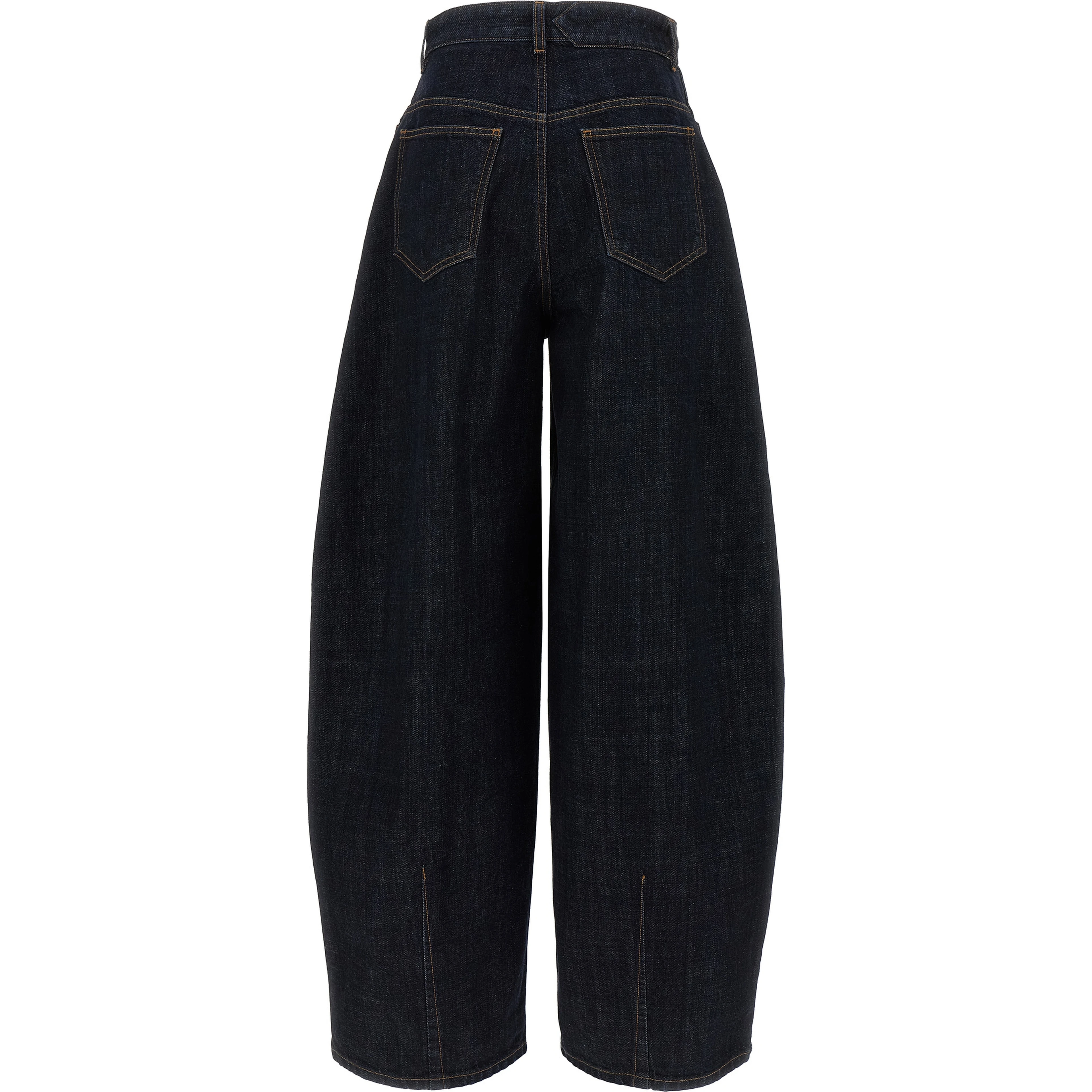 Blue Cotton High-Waisted Jean