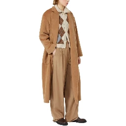 Brown Virgin Wool Casual Pants