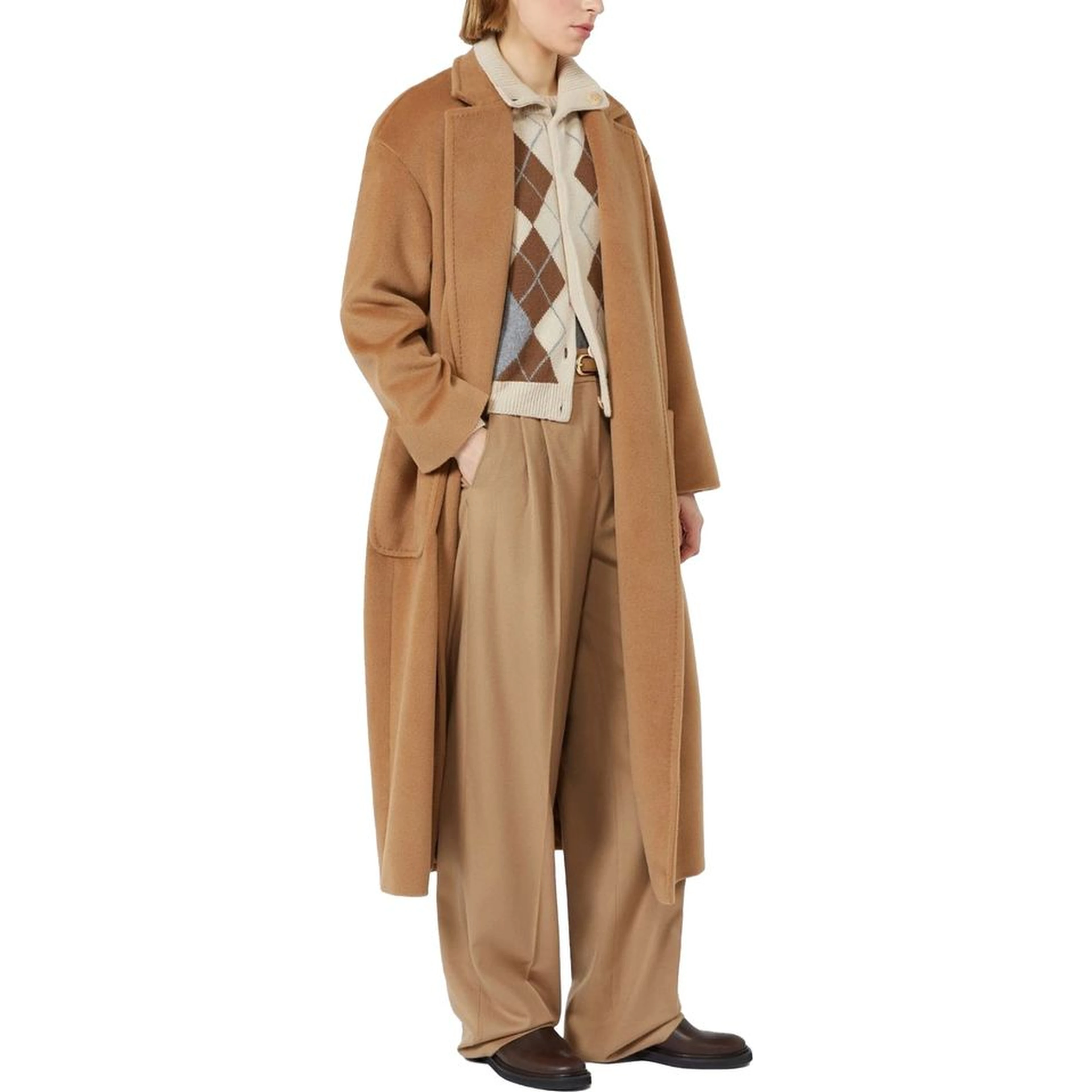 Brown Virgin Wool Casual Pants