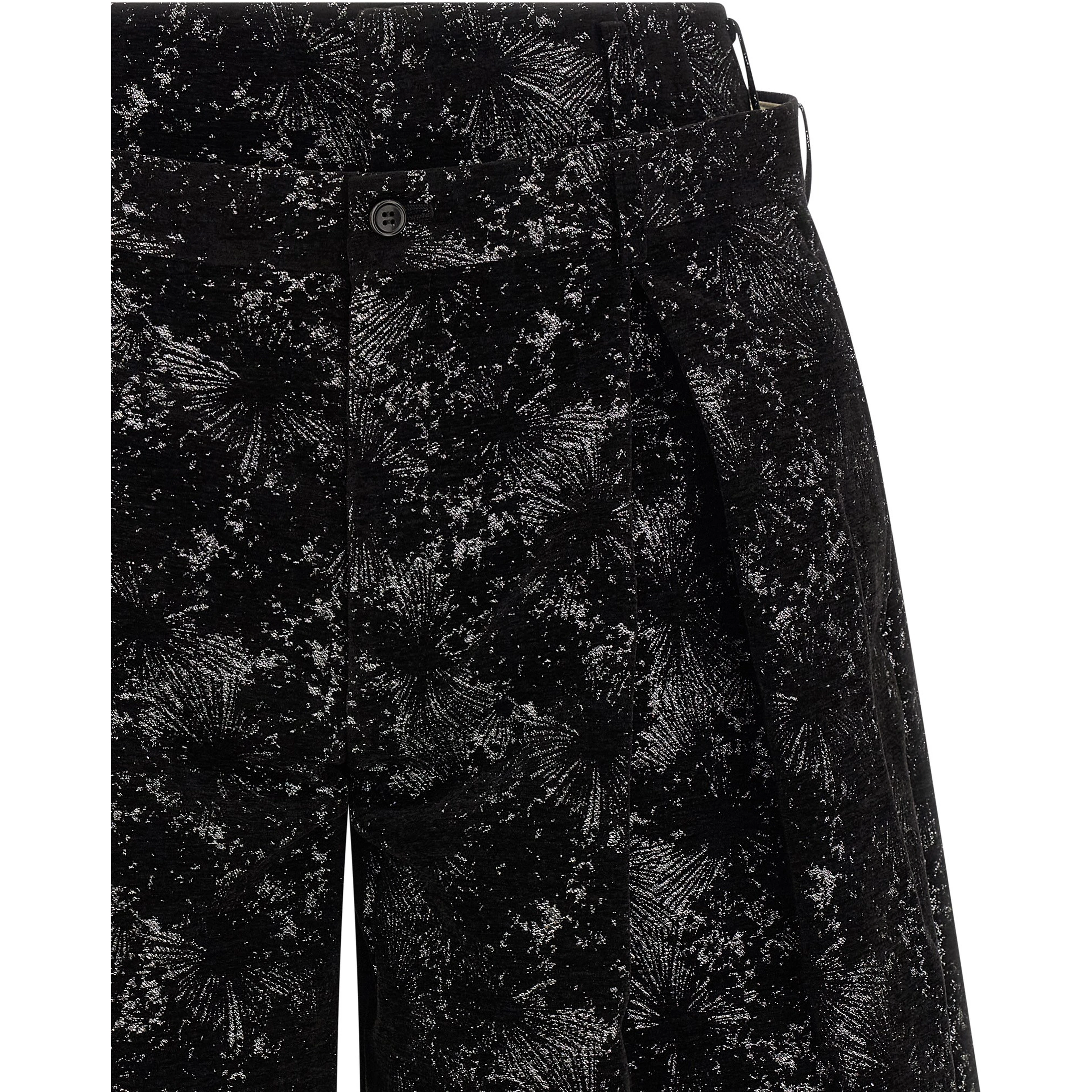 Black Polyester Bermuda Shorts
