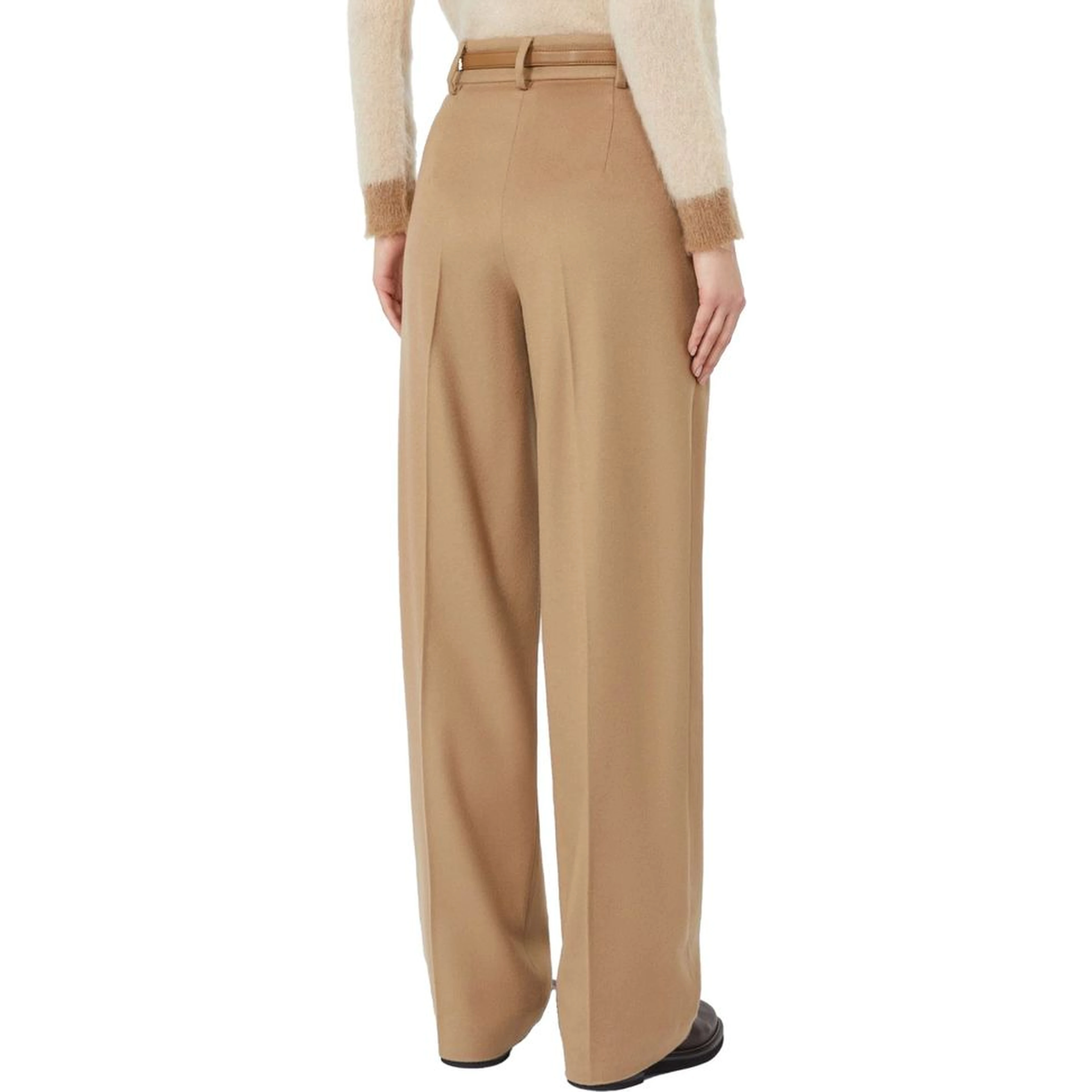 Brown Virgin Wool Casual Pants