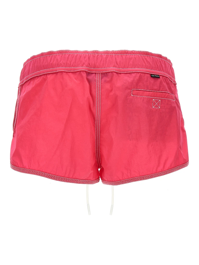 Fuchsia Polyamide Bermuda Shorts