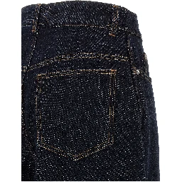 Blue Cotton High-Waisted Jean
