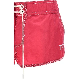 Fuchsia Polyamide Bermuda Shorts