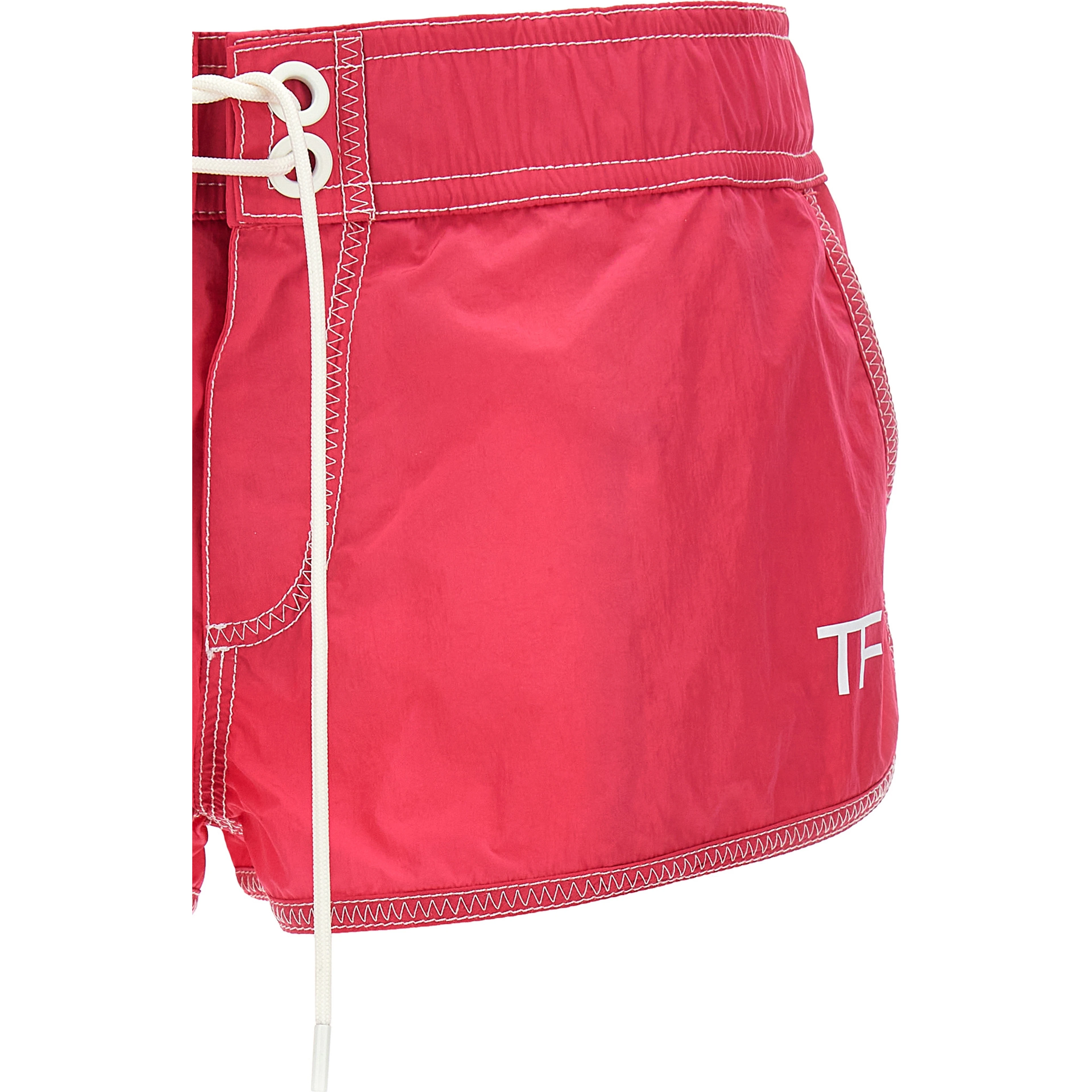 Fuchsia Polyamide Bermuda Shorts