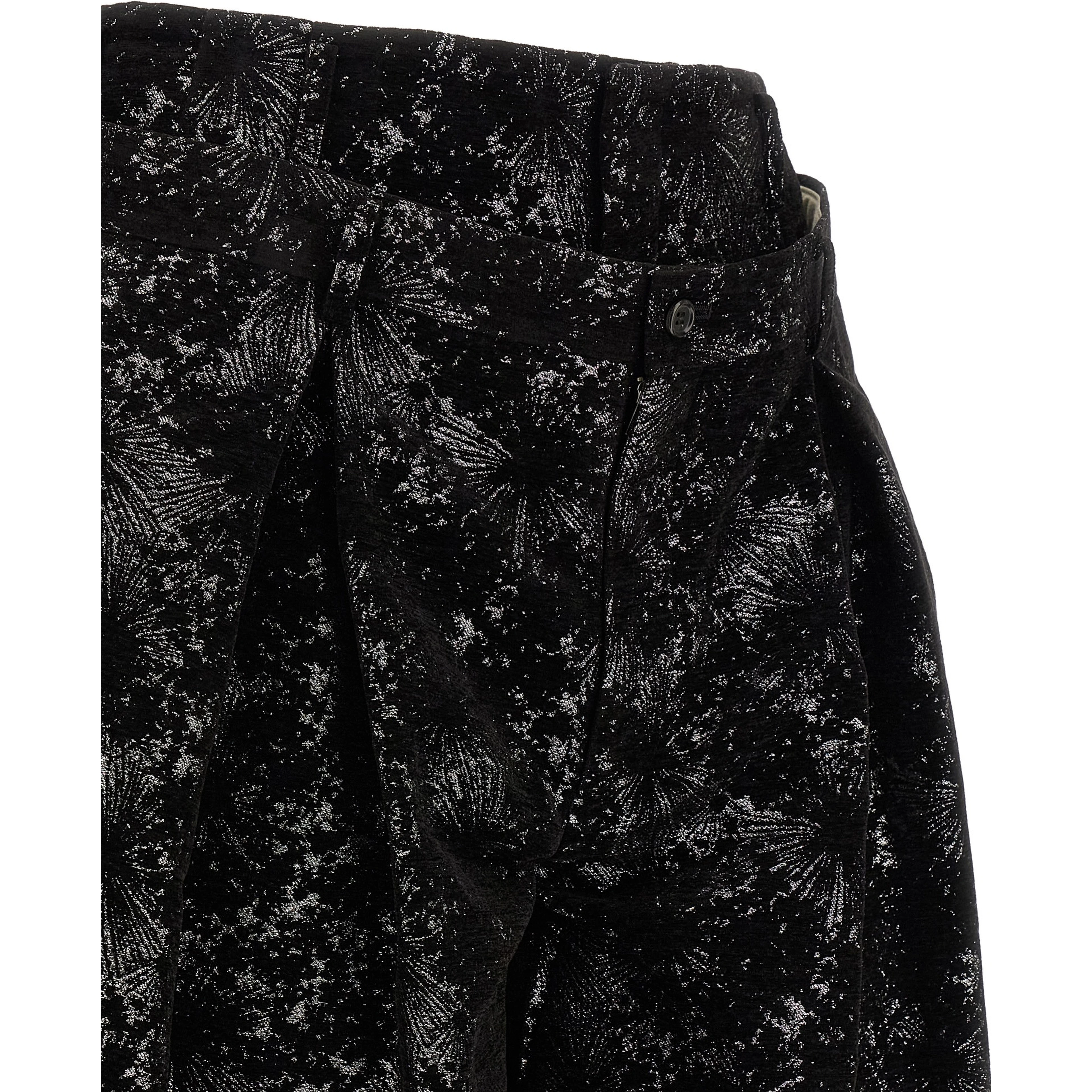 Black Polyester Bermuda Shorts