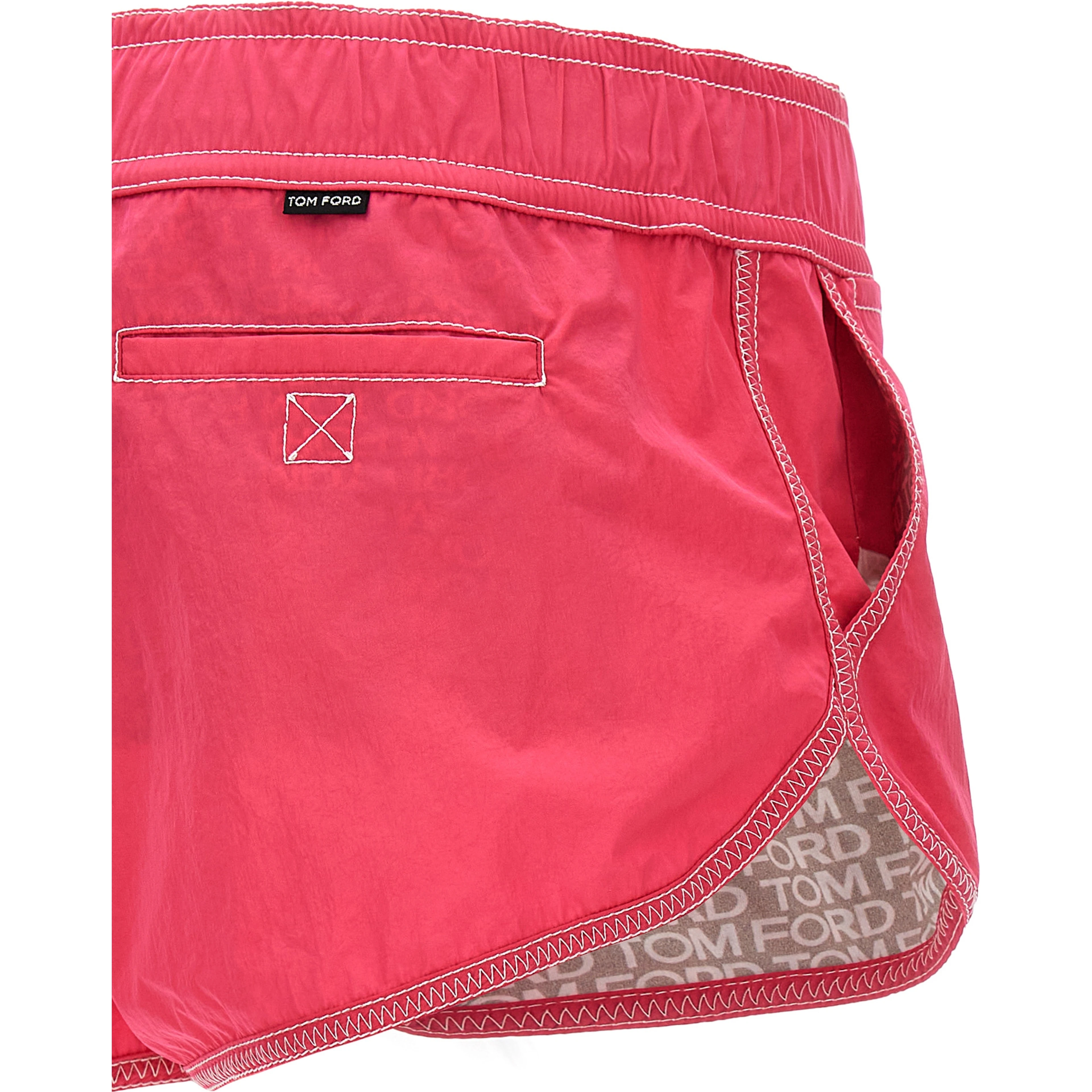 Fuchsia Polyamide Bermuda Shorts