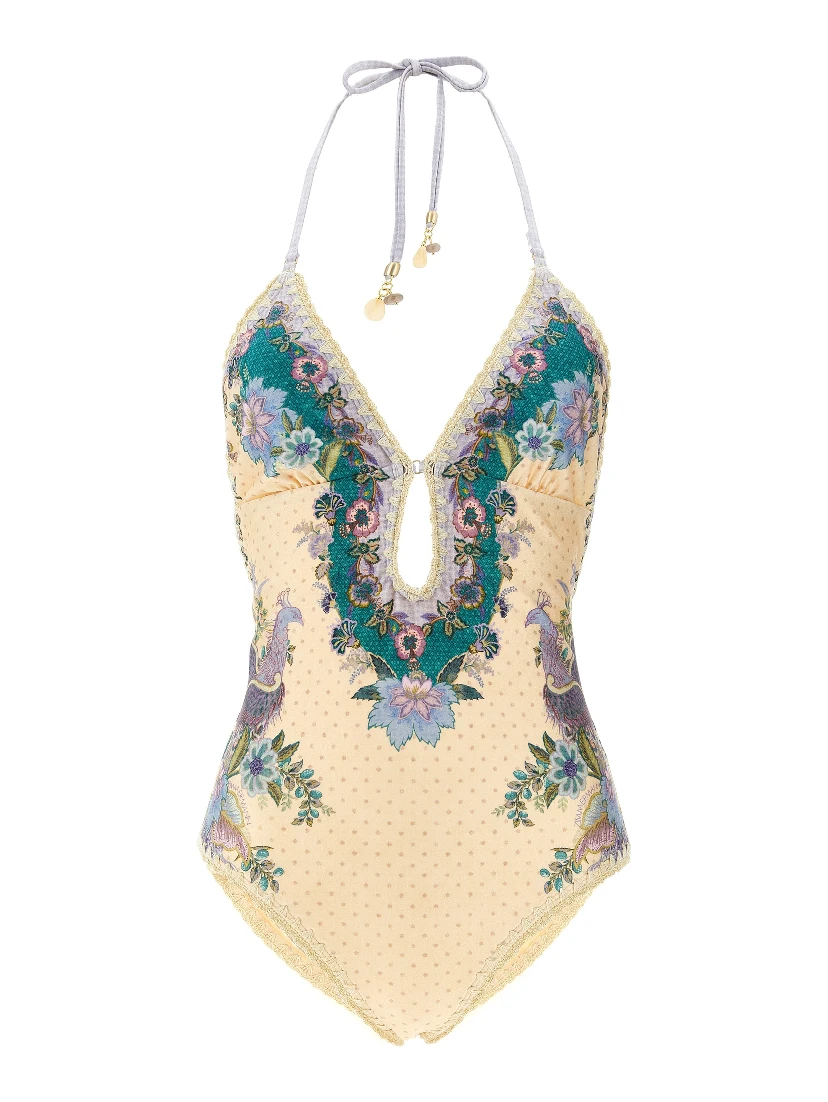 Multicolor Polyamide One-Piece Swimsuit
