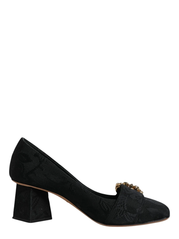 Black Brocade Crystals Heels Pumps Shoes alternative