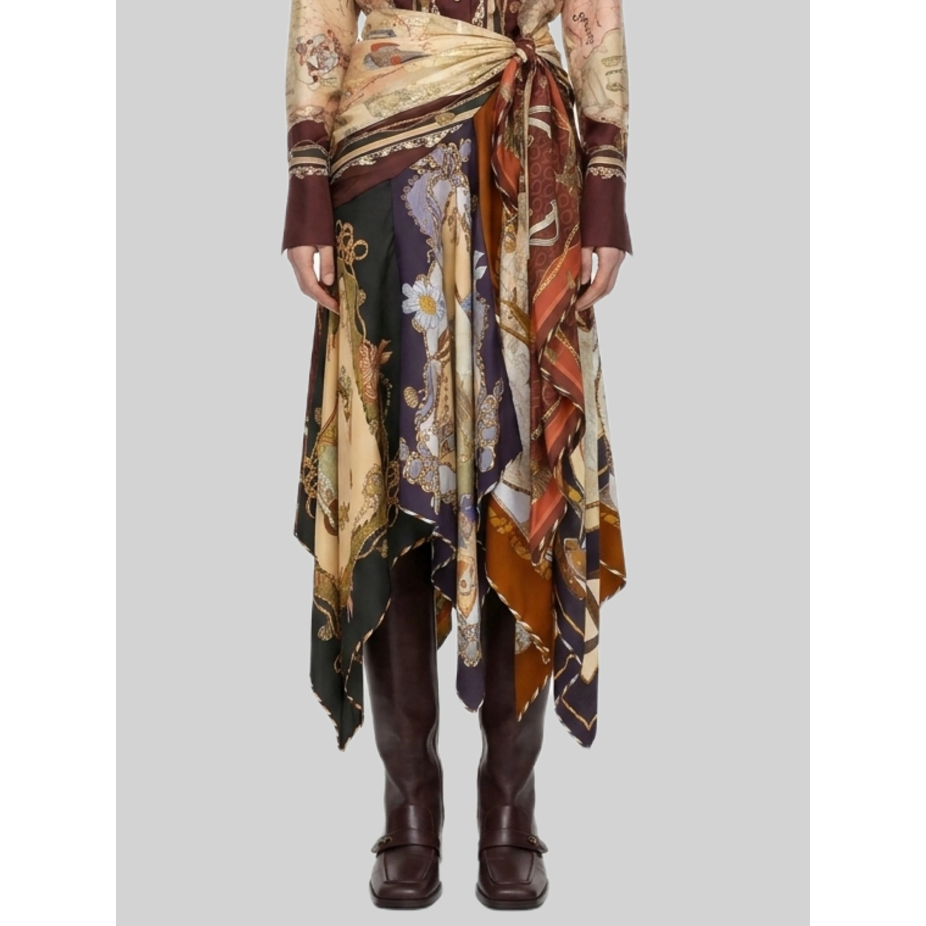 Draped midi skirt with Valiant scarf