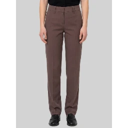 Coffee stretch canvas trousers