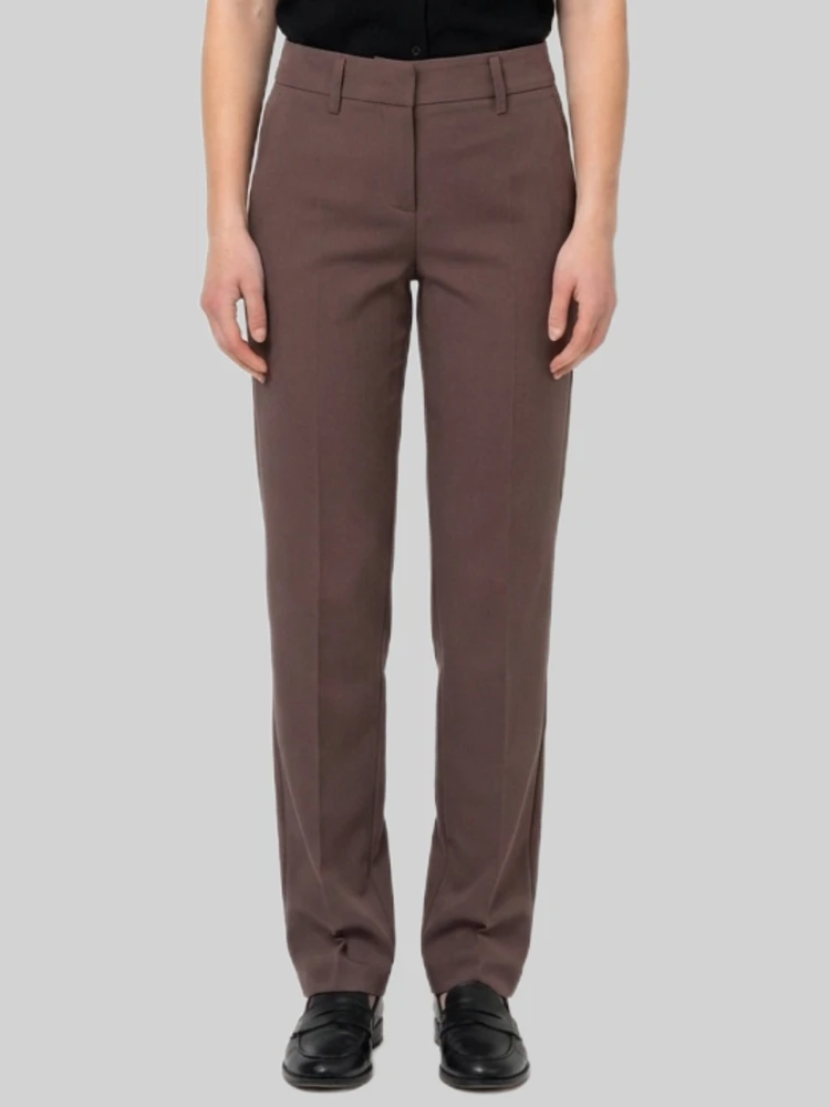 Coffee stretch canvas trousers