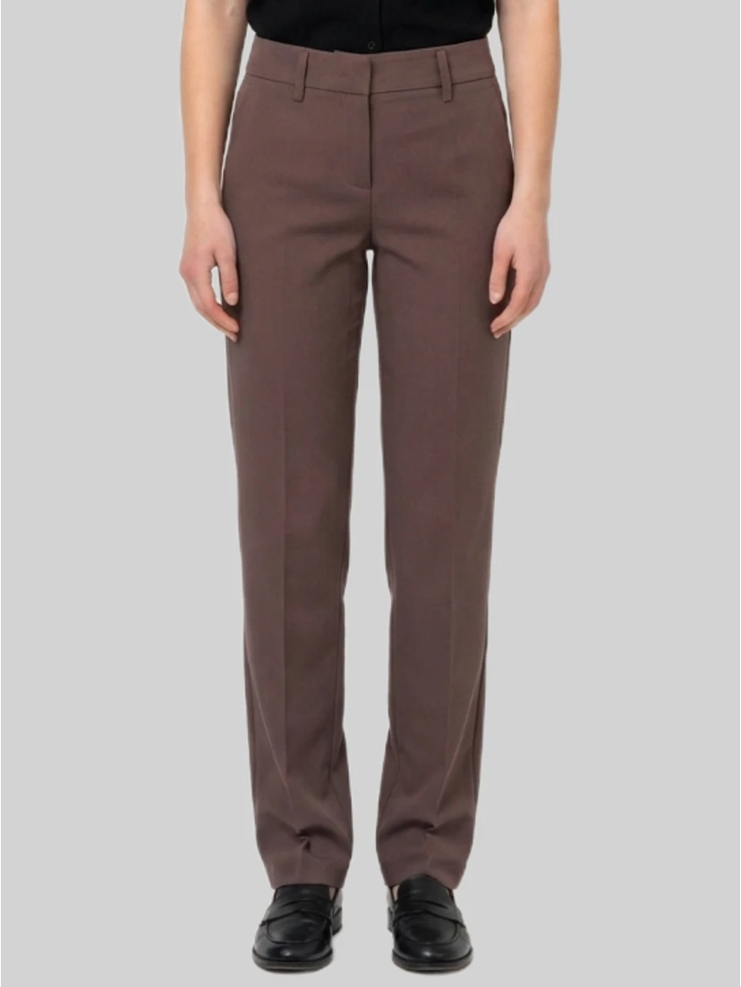 Coffee stretch canvas trousers