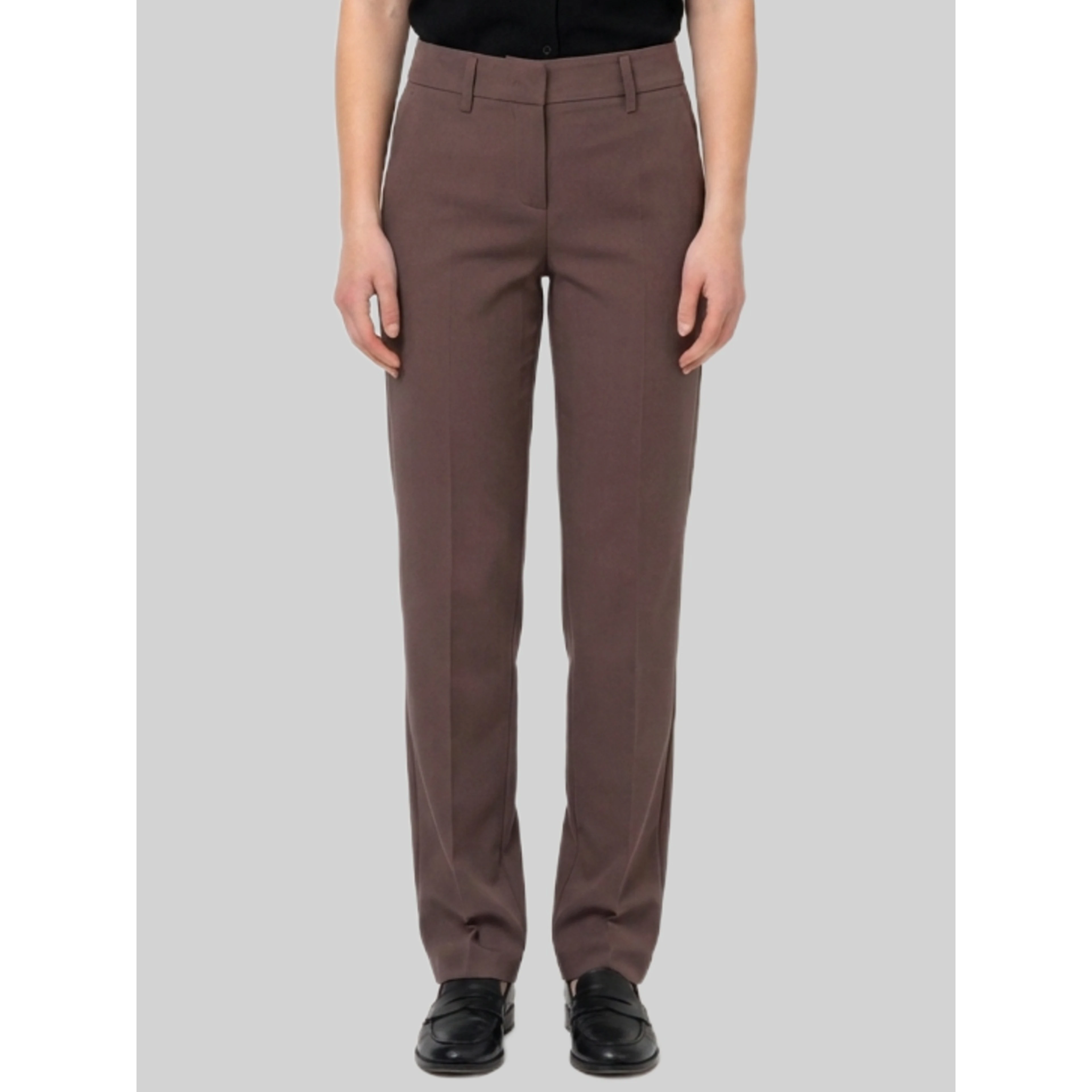 Coffee stretch canvas trousers