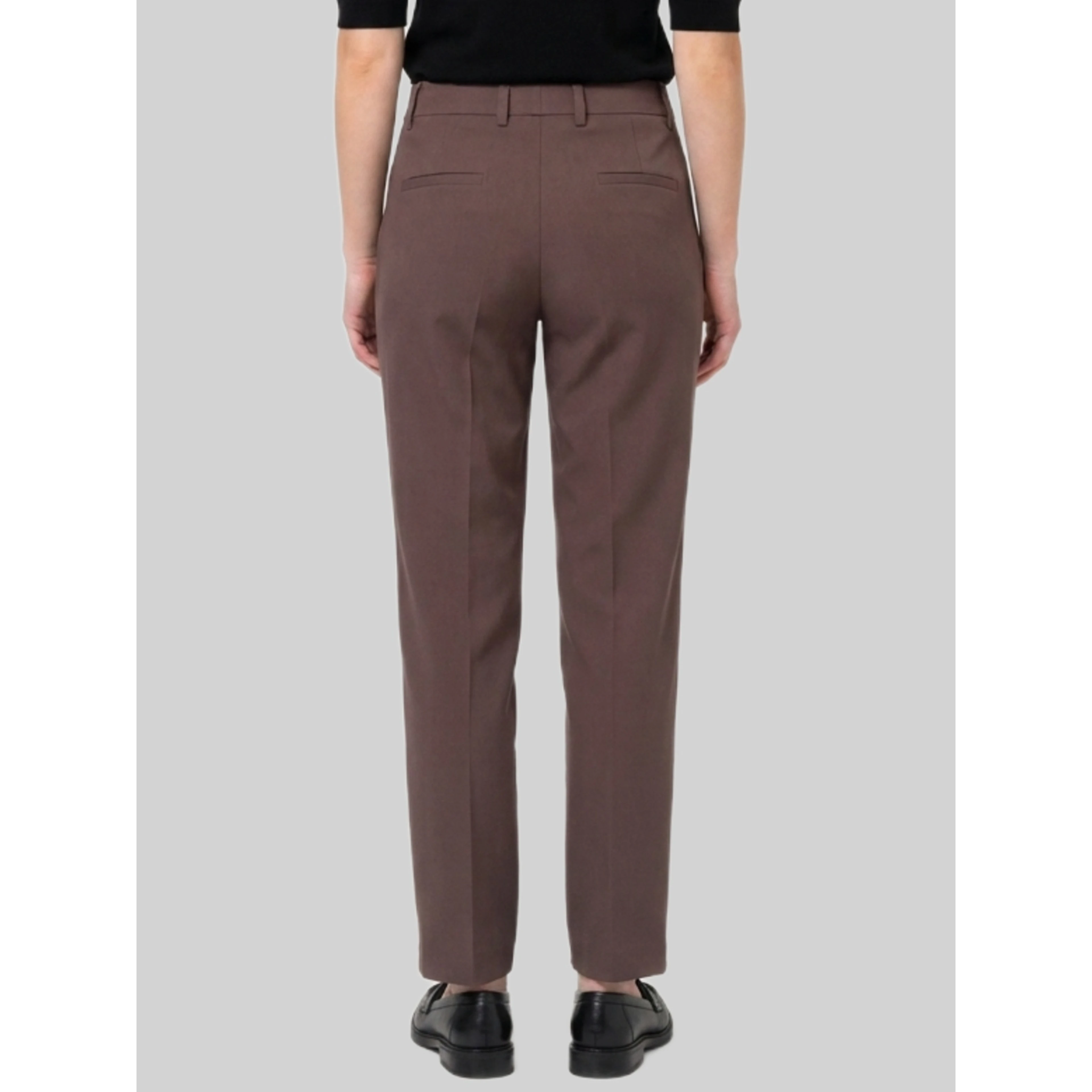 Coffee stretch canvas trousers