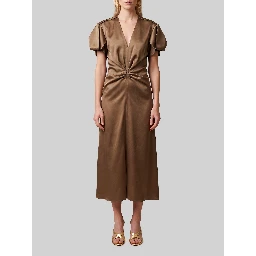 Midi dress with draping