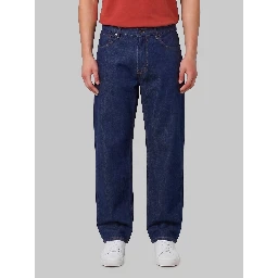 Indigo loose jeans