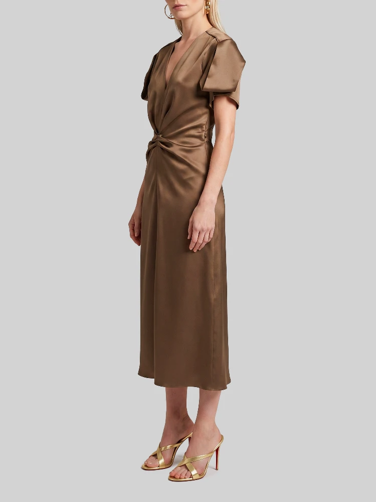 Midi dress with draping alternative