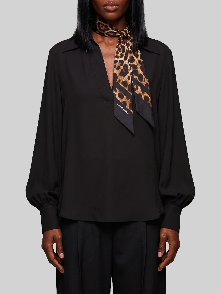 Black double georgette blouse