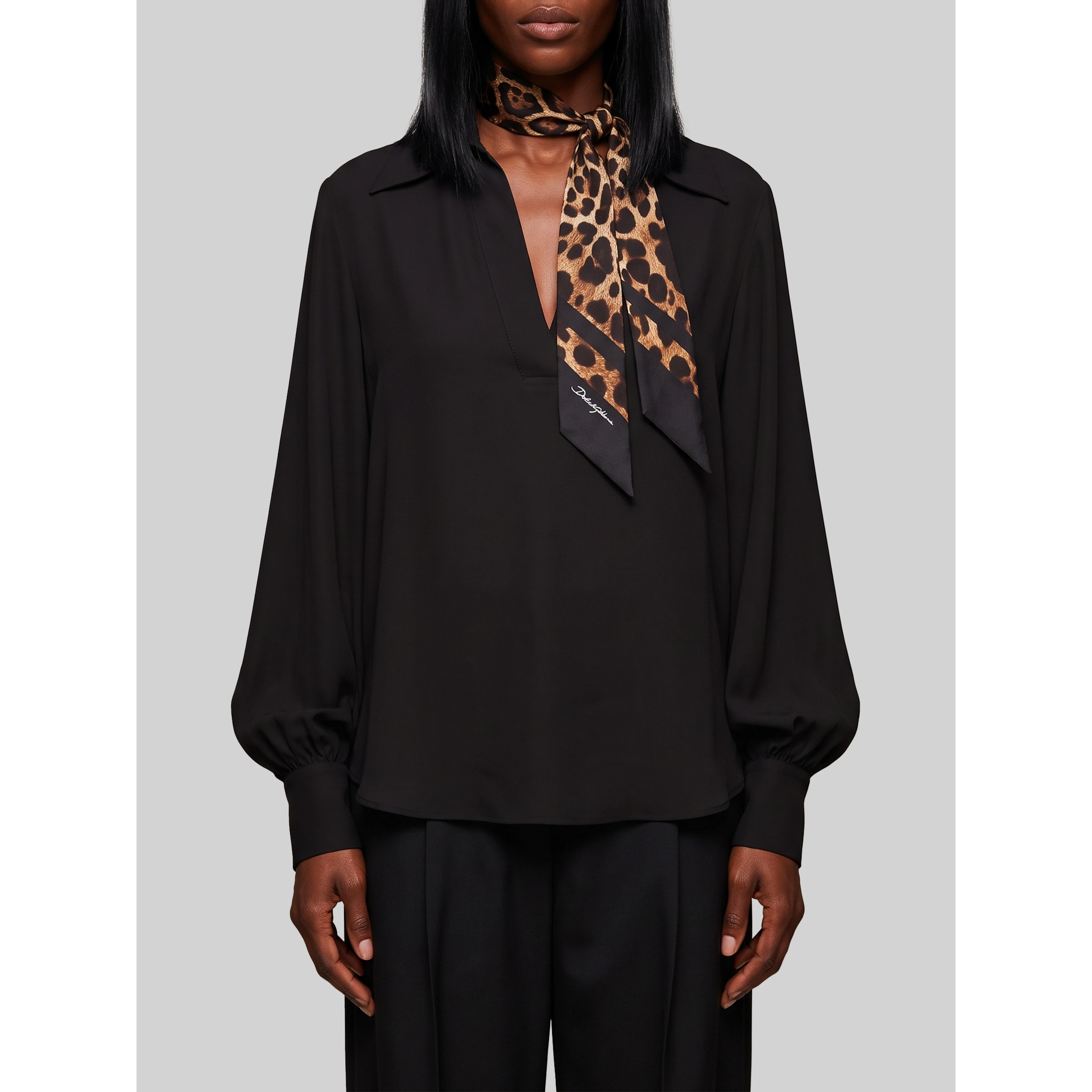 Black double georgette blouse