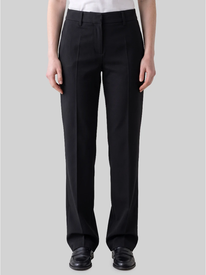 Black stretch canvas trousers