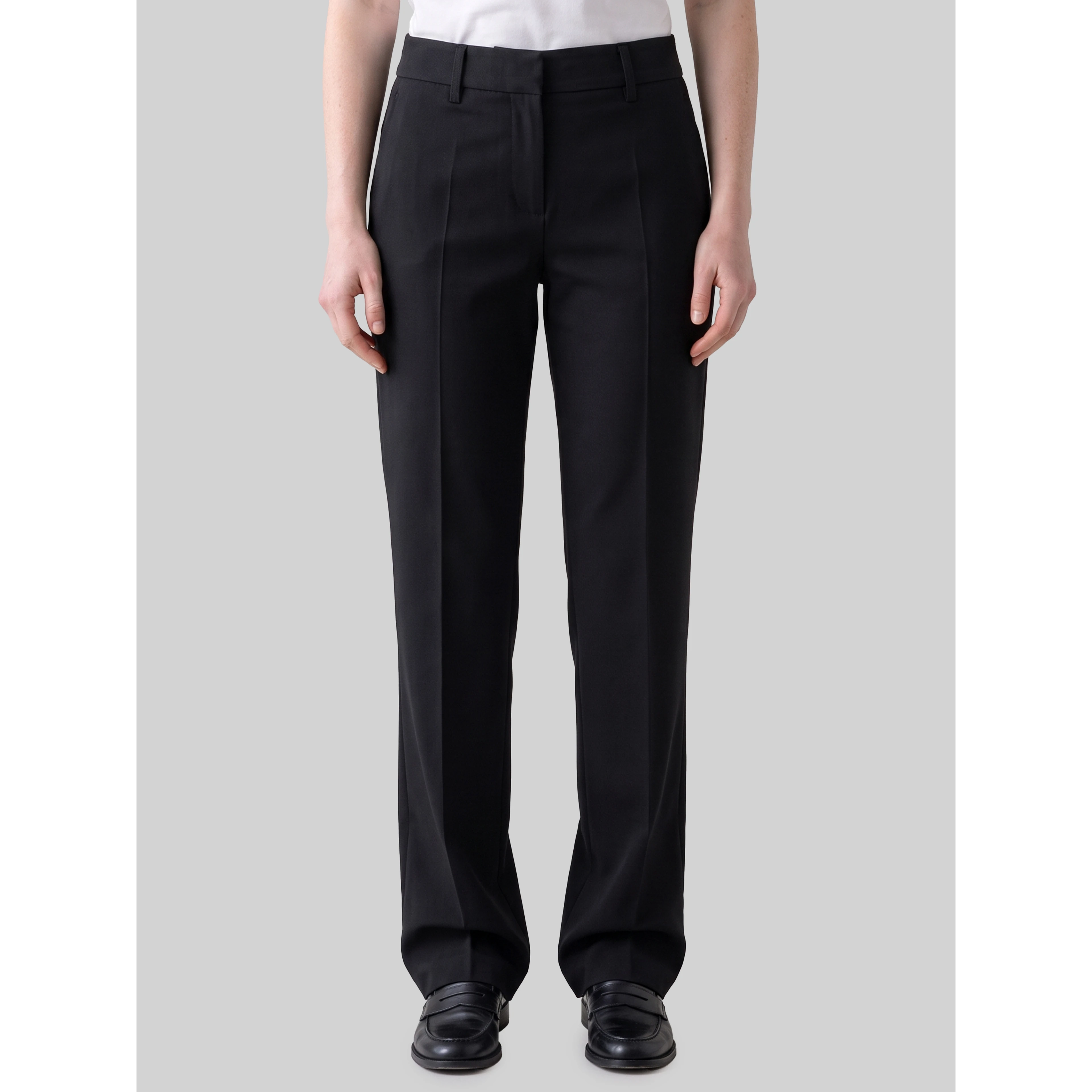 Black stretch canvas trousers