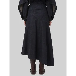 Maxi denim skirt with draping
