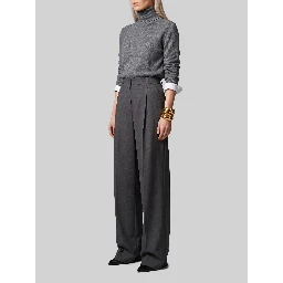 Light stretch canvas pants in anthracite grey