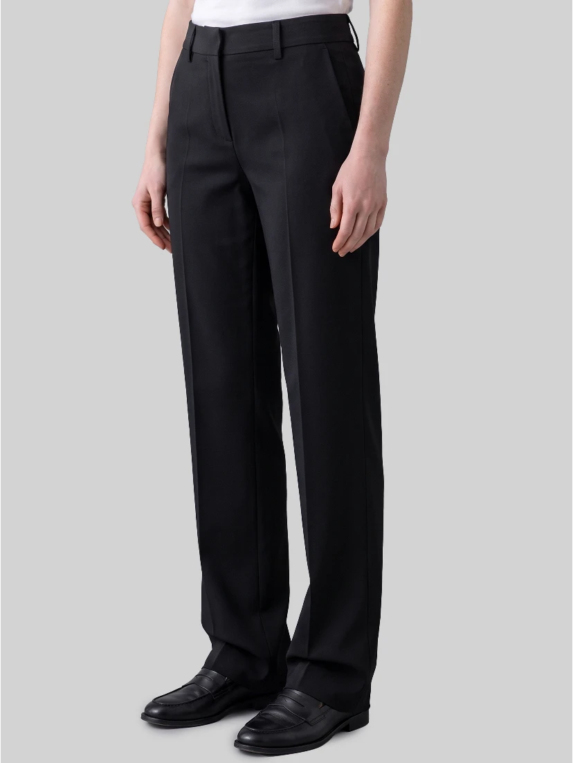 Black stretch canvas trousers