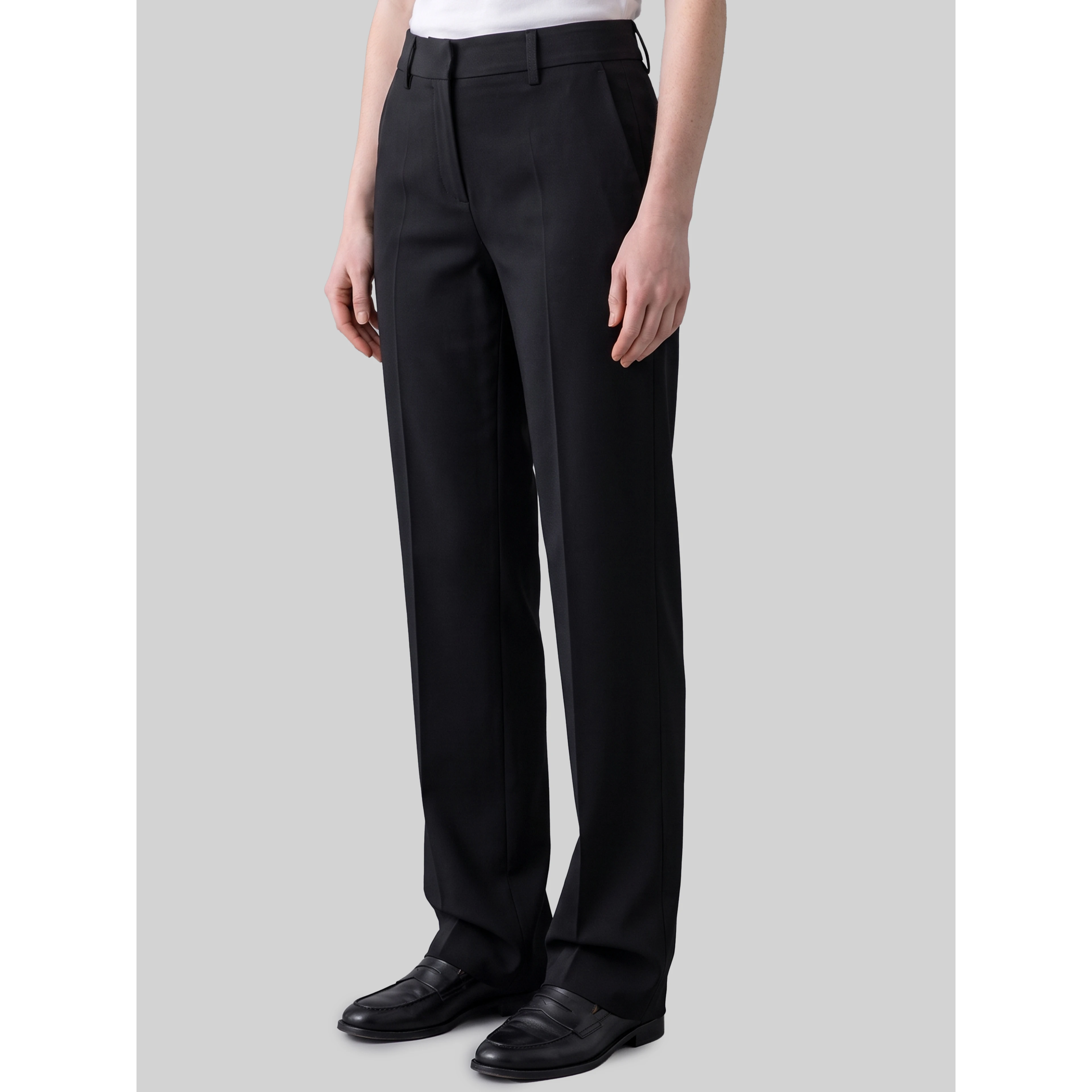 Black stretch canvas trousers