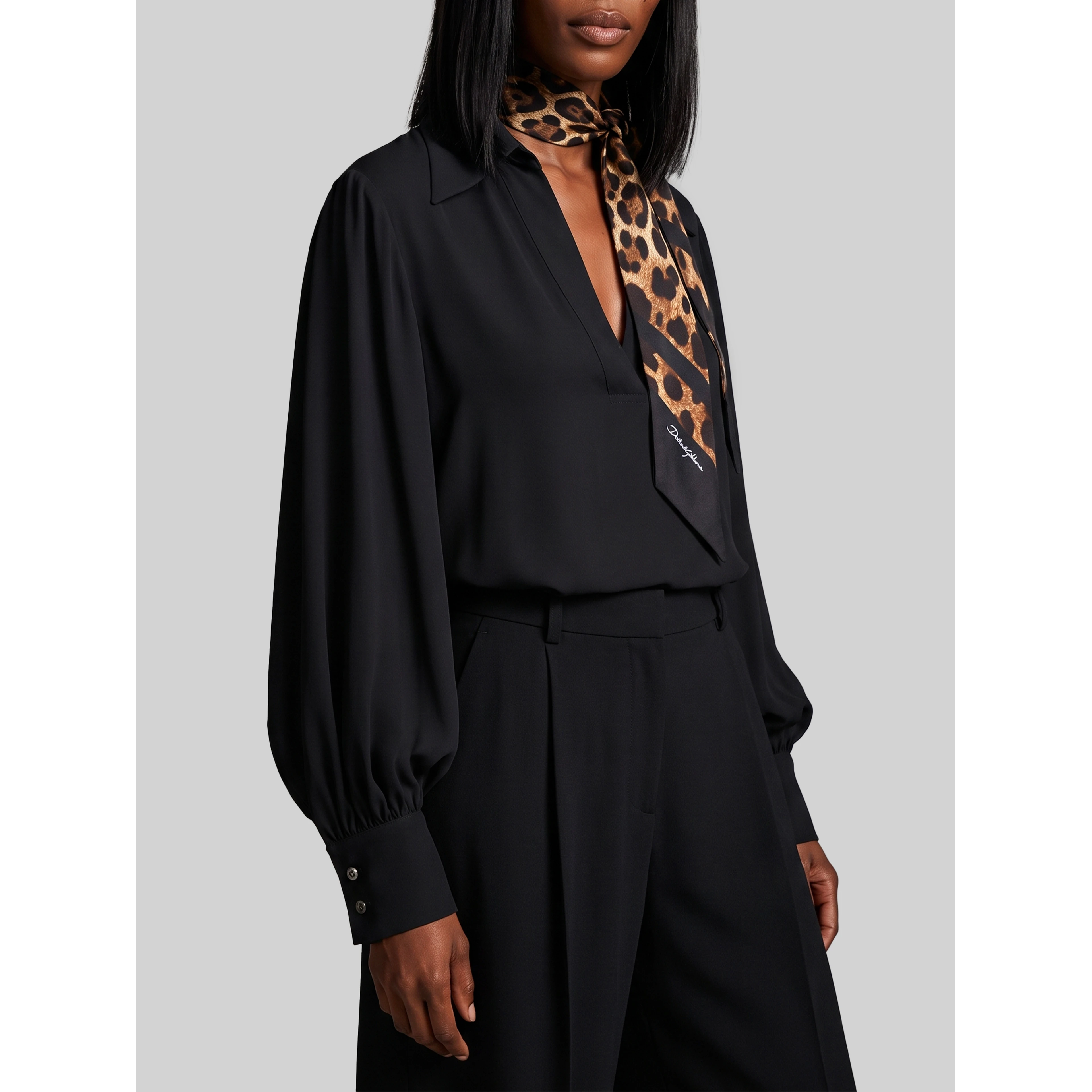 Black double georgette blouse