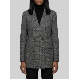 Double-breasted Prince of Wales check jacket