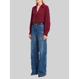 Burgundy double georgette blouse