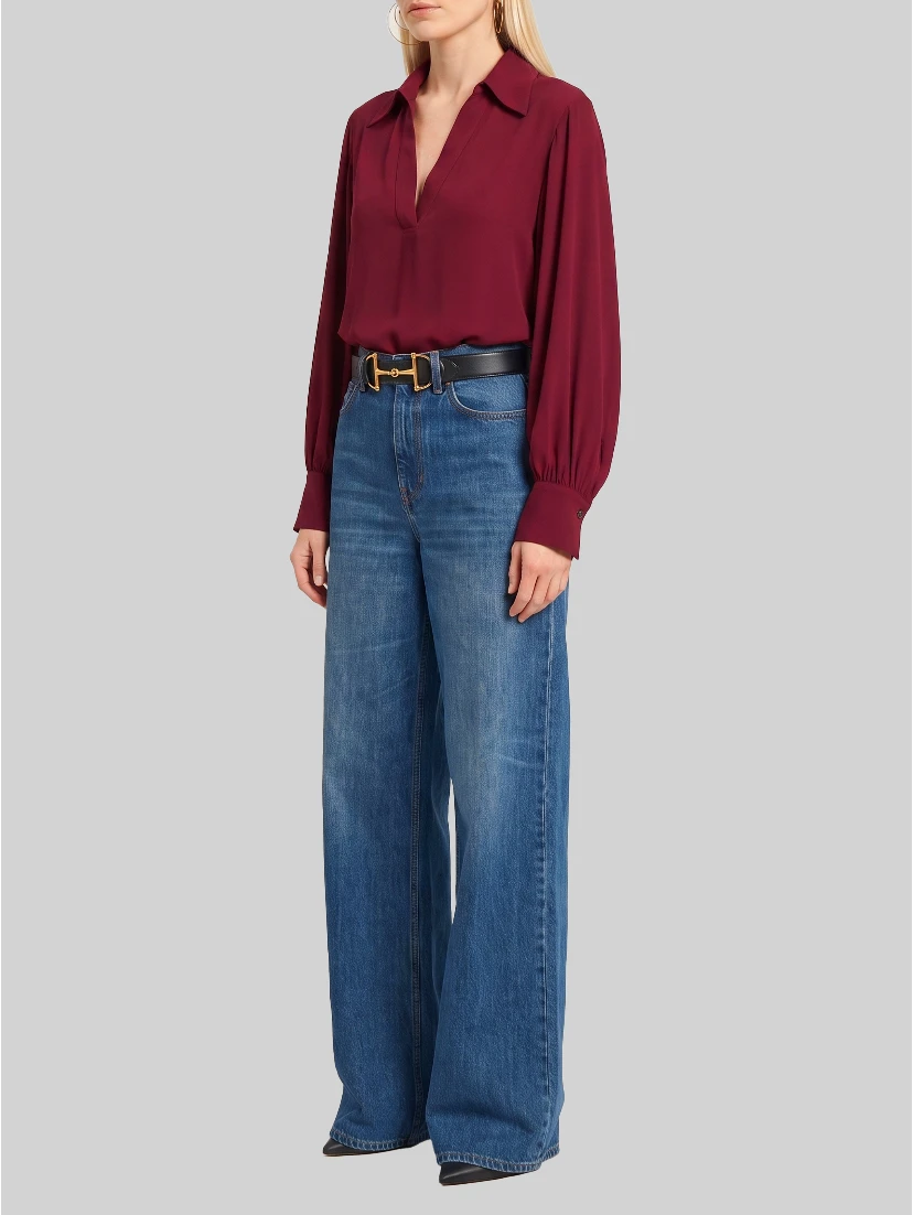 Burgundy double georgette blouse