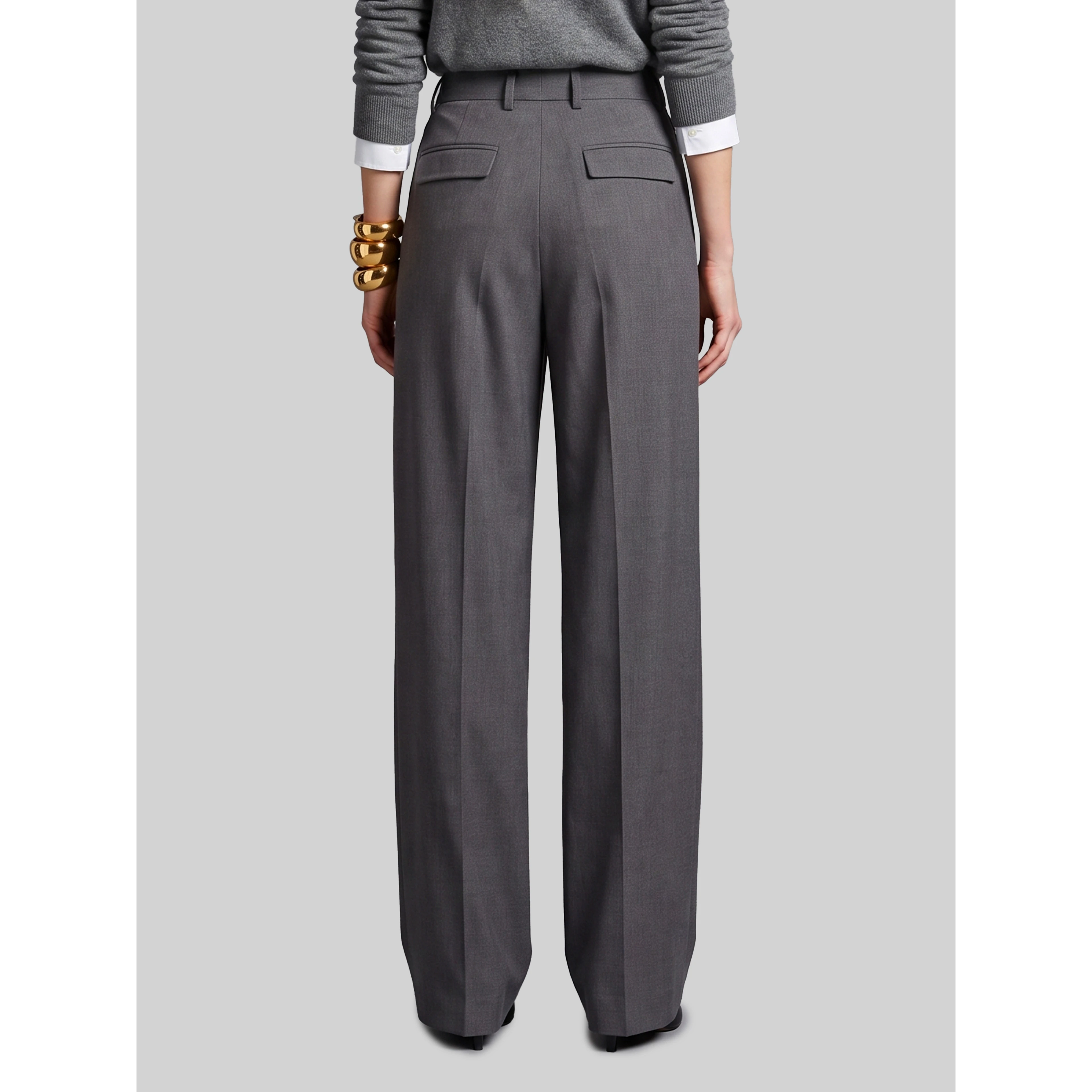 Light stretch canvas pants in anthracite grey
