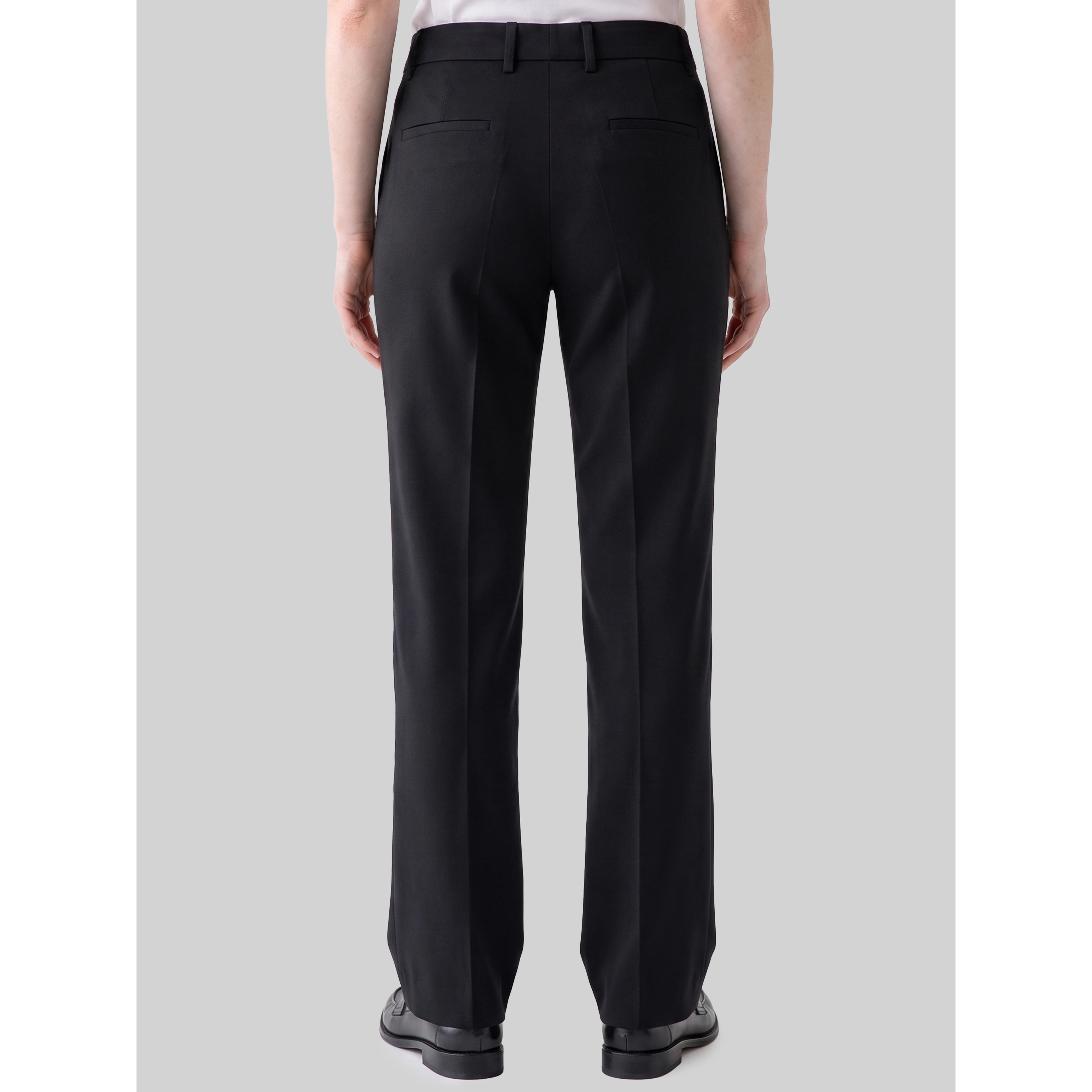Black stretch canvas trousers