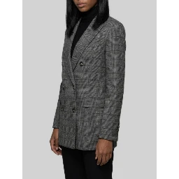 Double-breasted Prince of Wales check jacket