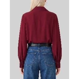 Burgundy double georgette blouse