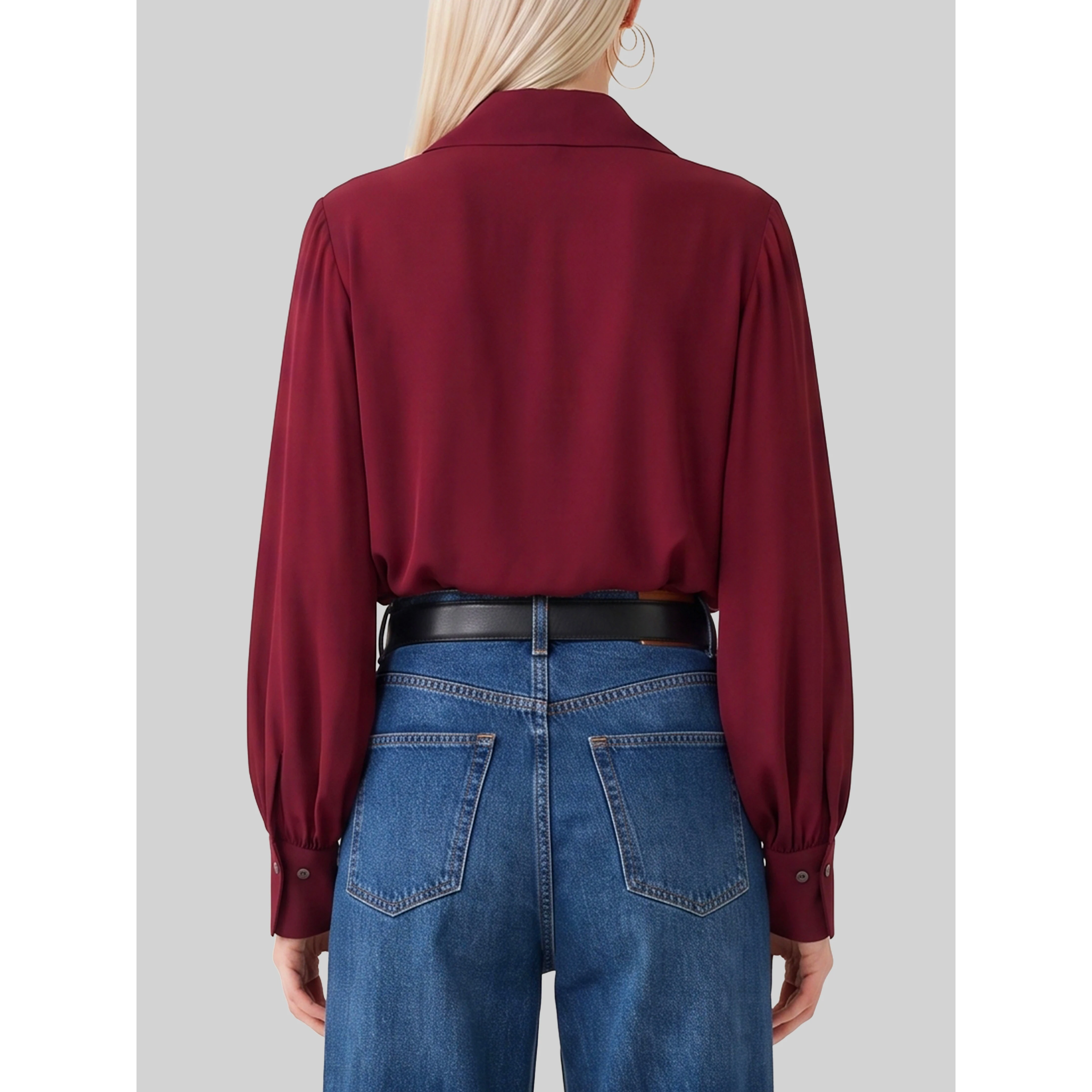 Burgundy double georgette blouse